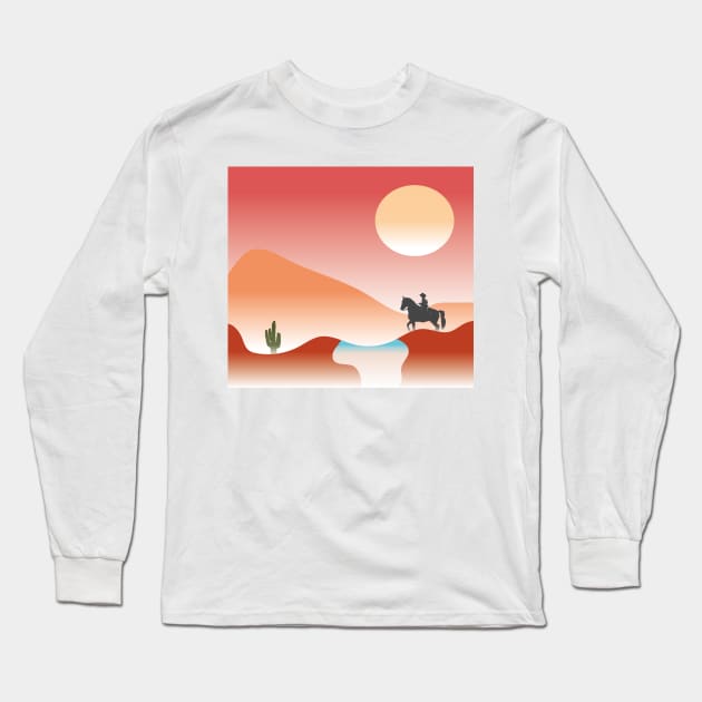 Texas Desert Independence Day - Wonderful Landscap Gift Long Sleeve T-Shirt by WassilArt